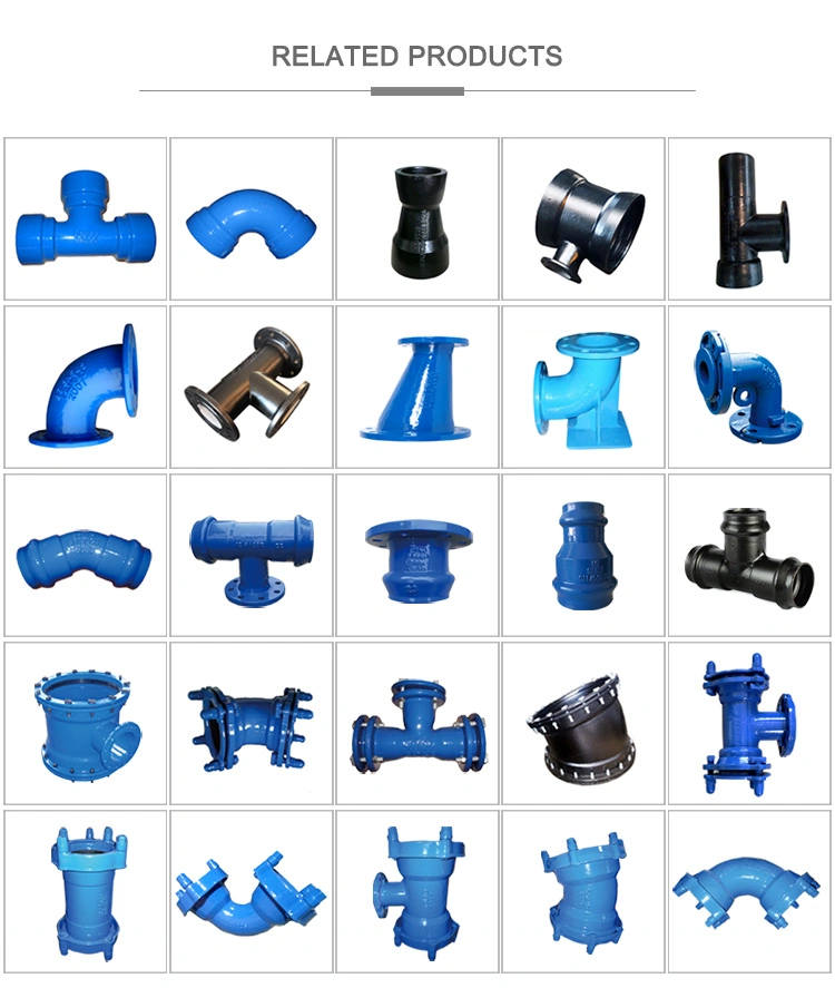 En545 BS En598 Ductile Iron Cast Iron Tee Corss Pipe Fittings